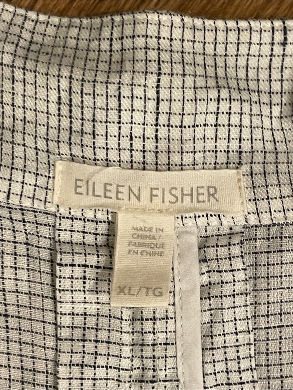 Eileen Fisher Light blue check 100% linen Relaxed Blazer & Pants Set XL - Picture 2 of 12